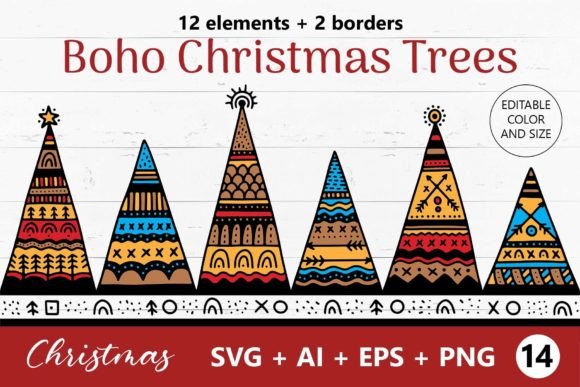 Bringing Boho Charm to Your Holidays with Christmas Tree SVG Clipart