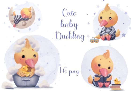 Cute Ducklings Clipart & Baby Animals PNG for DIY