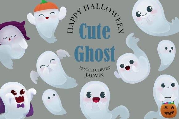 Cute Ghost Illustrations for Versatile Halloween Design Projects