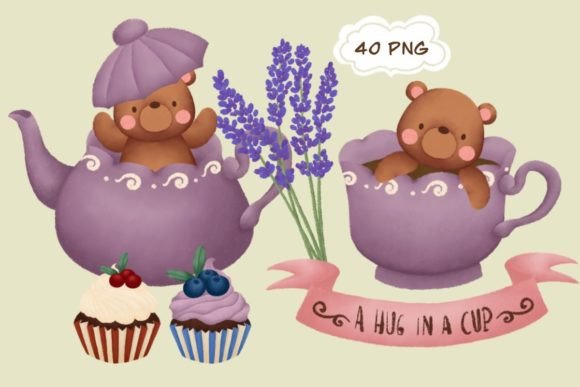 Elevate Designs with Premium Cupcake and Tea Party Clipart