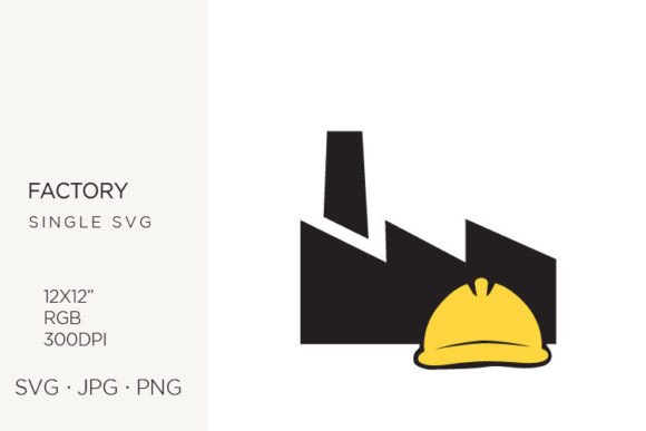 Elevating Brand Identity with Hard Hat and Factory Vector Assets