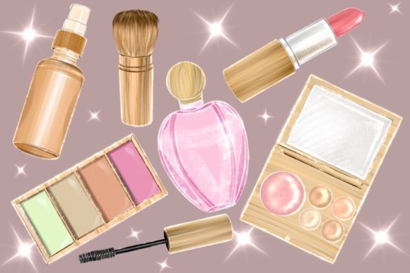 Elevating Designs with Cosmetic Clip Art, Bags, and Makeup Graphics