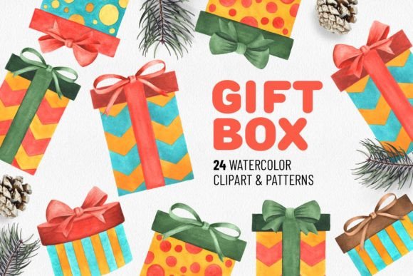 Evaluating the Watercolor Gift Box Set: Holiday Décor C for Professional Design