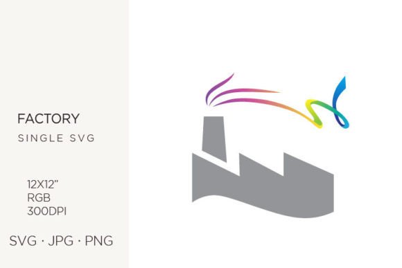 Unlocking Creative Potential with Factory Building and Colorful Smoke Vector Art