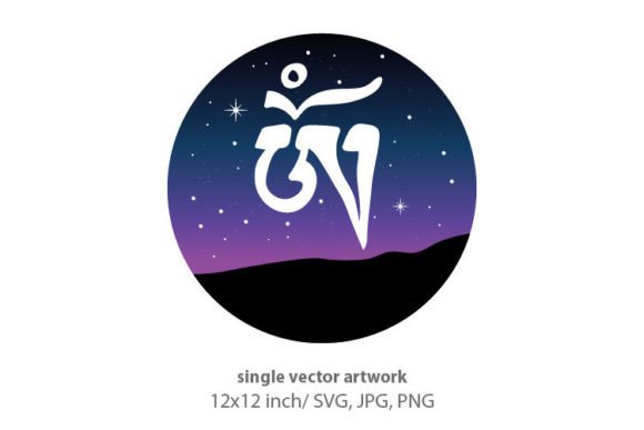 Unlocking Creative Potential with Starry Sky and Om Symbol Vector Art